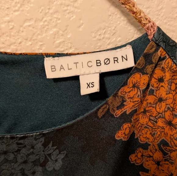 Baltic Born Teal and Rust Floral Long Sleeve Dress - Picture 8 of 10